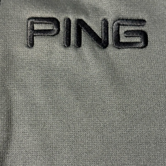 Men’s PING Full Zip Charcoal Fleece Jacket with Double Zipper. Black Embroidery - Picture 2 of 15